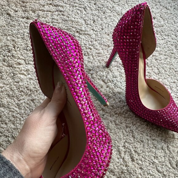 Hot Pink Rhinestone Betsey Johnson heels - Picture 7 of 7